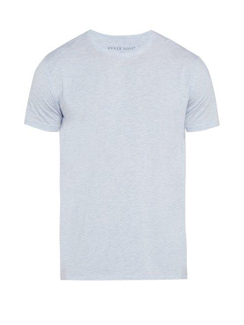Matchesfashion.com Derek Rose - Ethan Cotton Jersey Pyjama T Shirt - Mens - Blue
