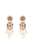 Matchesfashion.com Dolce & Gabbana - Crystal Embellished Star Clip On Earrings - Womens - Gold