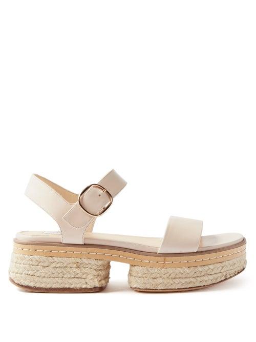 Gabriela Hearst - Ryka Leather Espadrille Sandals - Womens - Pink