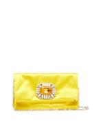Matchesfashion.com Jimmy Choo - Titania Crystal Embellished Satin Clutch - Womens - Yellow