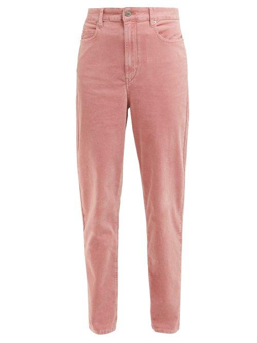 Matchesfashion.com Isabel Marant Toile - Arsy High Waisted Velvet Jeans - Womens - Pink