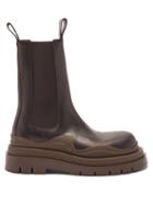 Bottega Veneta - The Tire Waved-sole Leather Boots - Mens - Black Brown