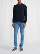 Thom Sweeney - Slant-pocket Zipped Sweater - Mens - Navy