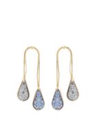 Matchesfashion.com Rosantica By Michela Panero - Sicilia Double Drop Ceramic Stone Clip Earrings - Womens - Blue Multi