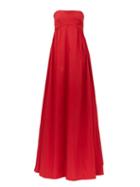 Matchesfashion.com Rochas - Strapless Faille Gown - Womens - Red