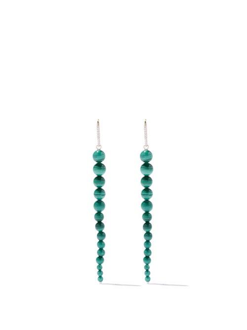 Mateo - Diamond, Malachite & 14kt Gold Earrings - Womens - Green