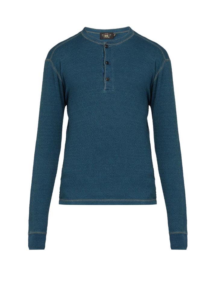 Rrl Long-sleeved Cotton Henley T-shirt