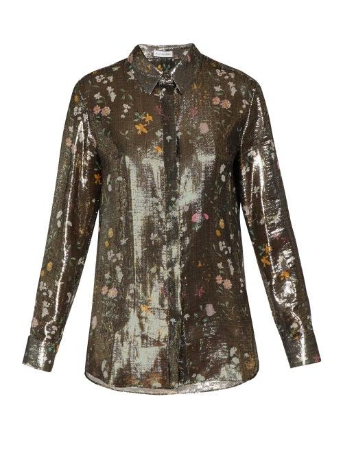 Matchesfashion.com Altuzarra - Chika Floral Print Shirt - Womens - Gold Multi