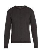 Giorgio Armani Herringbone Knit Wool-blend Sweater