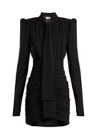 Matchesfashion.com Saint Laurent - Ruched Crepe Mini Dress - Womens - Black