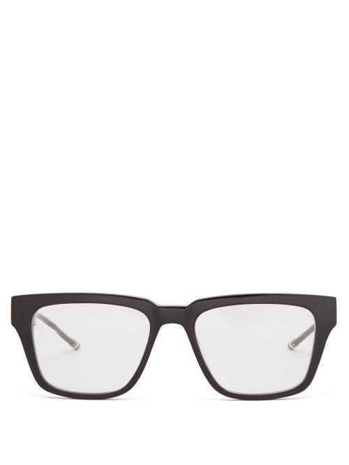 Thom Browne - Tricolour-tipped Square Acetate Glasses - Mens - Black