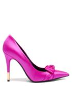 Tom Ford - Bow-embellished Satin Point-toe Pumps - Womens - Pink