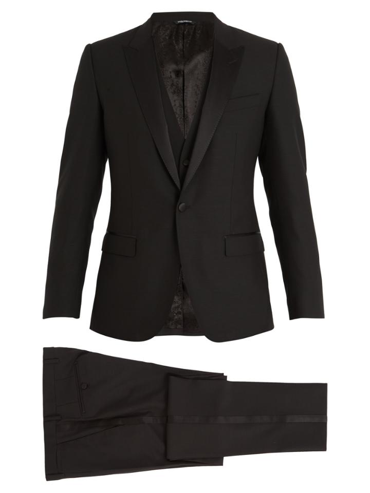 Dolce & Gabbana Single-breasted Satin Peak-lapel Wool-blend Tuxedo