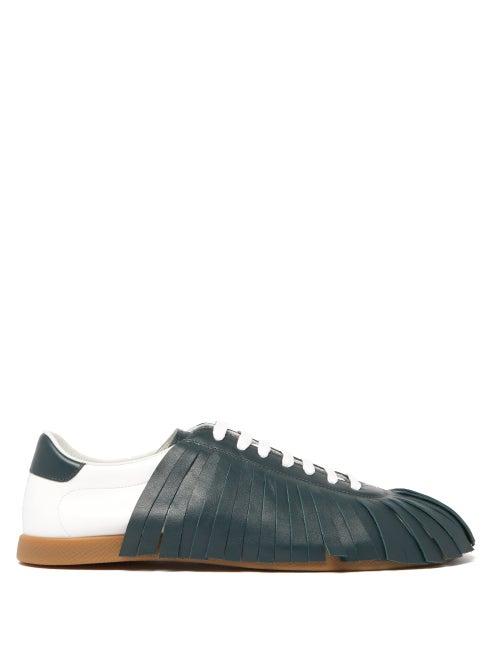 Matchesfashion.com Lanvin - Fringed Leather Trainers - Mens - Green White
