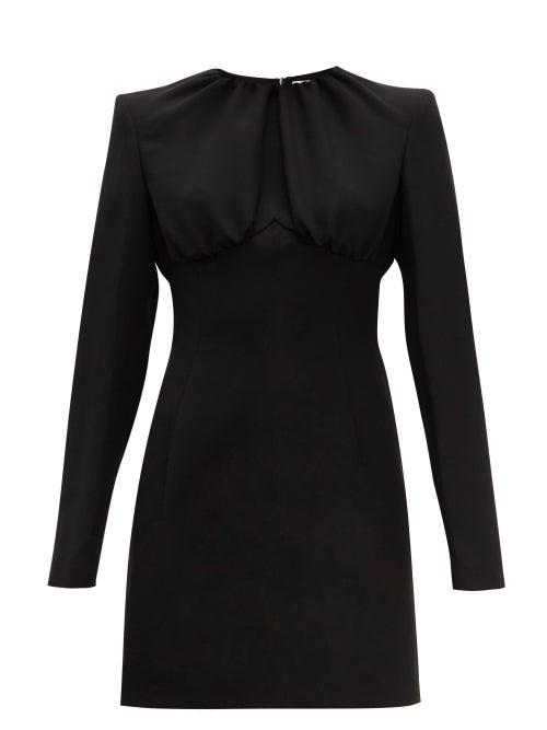 Matchesfashion.com Sara Battaglia - Gathered Bodice Crepe Mini Dress - Womens - Black
