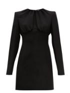 Matchesfashion.com Sara Battaglia - Gathered Bodice Crepe Mini Dress - Womens - Black