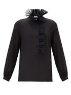 Matchesfashion.com Gucci - Ruffled Silk Blouse - Womens - Black