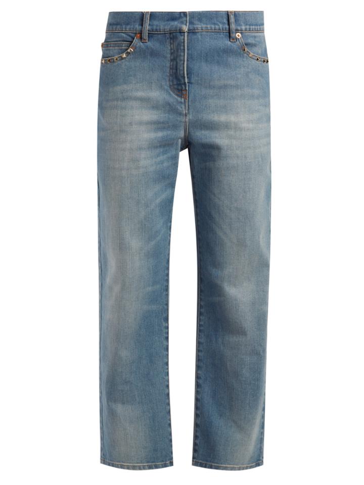 Valentino Rockstud-embellished Boyfriend Jeans