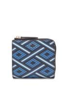 Matchesfashion.com Smythson - Panama Geometric-print Leather Wallet - Mens - Blue