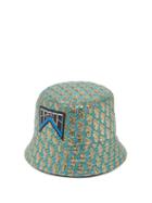 Matchesfashion.com Prada - Geometric Jacquard Logo Patch Bucket Hat - Womens - Blue