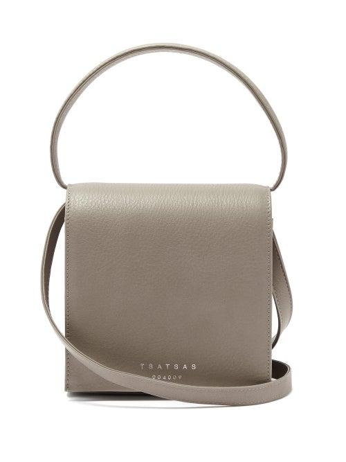 Matchesfashion.com Tsatsas - Malva 2 Grained-leather Cross-body Bag - Womens - Grey