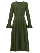 Matchesfashion.com Beulah - Yahvi Buttoned Wool Midi Dress - Womens - Dark Green