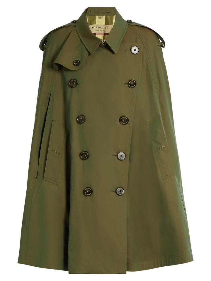 Burberry Point-collar Cotton Double-breasted Cape