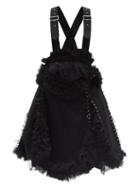 Matchesfashion.com Noir Kei Ninomiya - Ruffled Tulle And Cotton-twill Pinafore Dress - Womens - Black