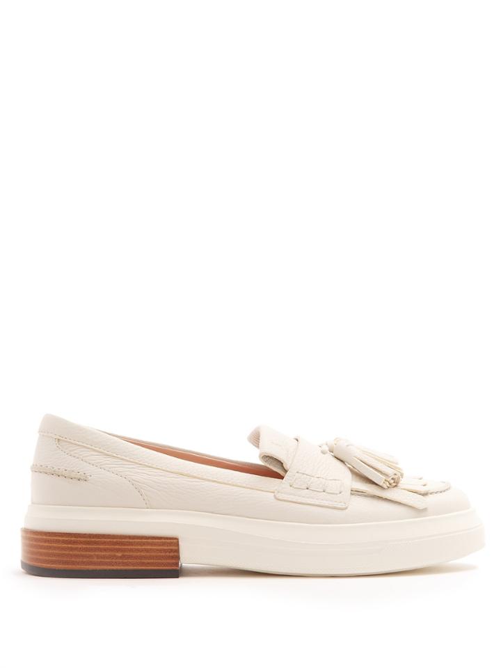 Tod's Gomma Fringe Leather Moccasins