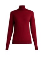 Matchesfashion.com Raf Simons - Roll Neck Merino Wool Blend Sweater - Womens - Dark Red