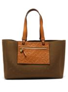 See By Chlo - Cecilya Knitted Mesh And Leather Tote - Womens - Green Multi