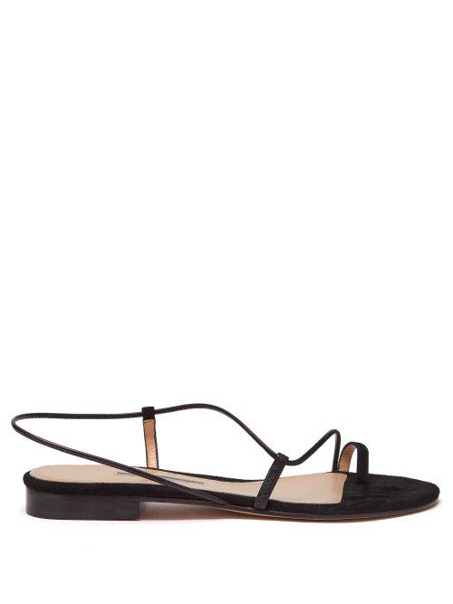 Matchesfashion.com Emme Parsons - Susan Leather And Suede Slingback Sandals - Womens - Black
