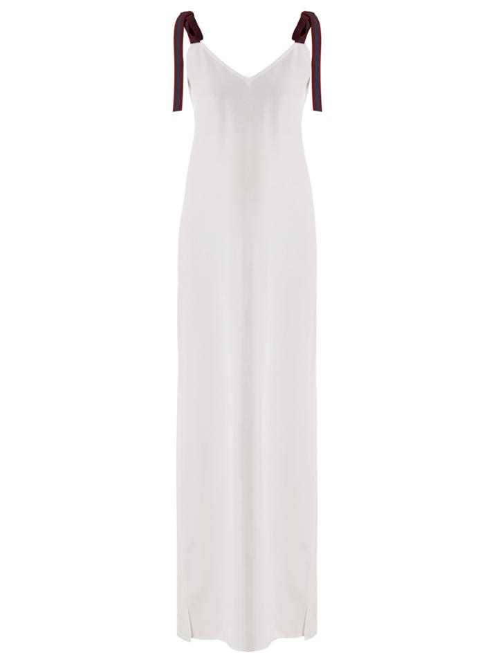 Albus Lumen Gia Tie-back Faille Maxi Dress