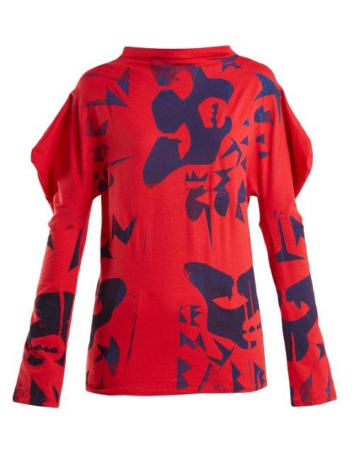 Matchesfashion.com Matty Bovan - Paint Print T Shirt - Womens - Red Multi