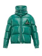 Matchesfashion.com Moncler - Wilson Lacquered Outer Down Filled Coat - Mens - Green