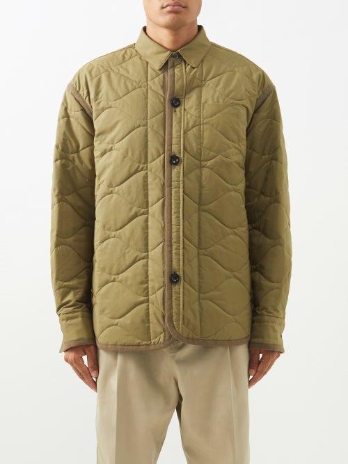 Sacai - Quilted Cotton-blend Overshirt - Mens - Khaki