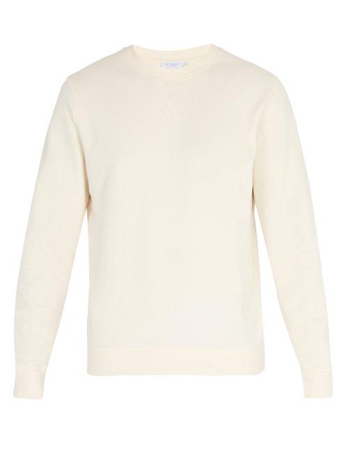 Matchesfashion.com Sunspel - Crew Neck Cotton Jersey Sweatshirt - Mens - Cream