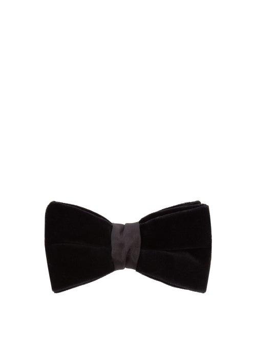 Matchesfashion.com Neil Barrett - Berkley Velvet Bow Tie - Mens - Black