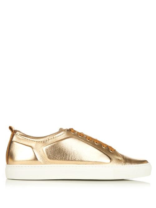 Lanvin Metallic-leather Low-top Trainers
