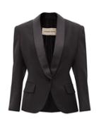 Alexandre Vauthier - Satin-lapel Grain-de-poudre Wool Jacket - Womens - Black