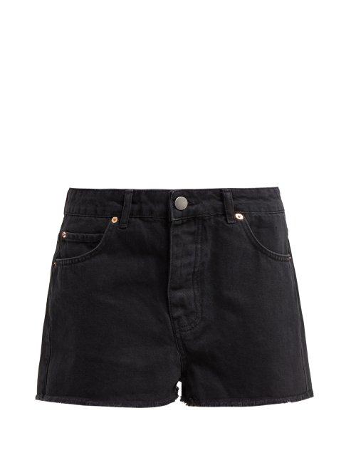 Matchesfashion.com Raey - Hawaii Black Raw Cut Denim Shorts - Womens - Black