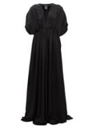 Matchesfashion.com Ann Demeulemeester - Nanette Gathered Satin Dress - Womens - Black