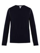 Matchesfashion.com Loewe - Blanket Stitch Crew Neck Wool Sweater - Mens - Navy