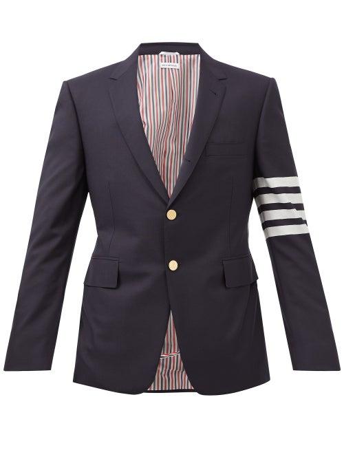 Thom Browne - Four-bar Single-breasted Wool Suit Jacket - Mens - Navy