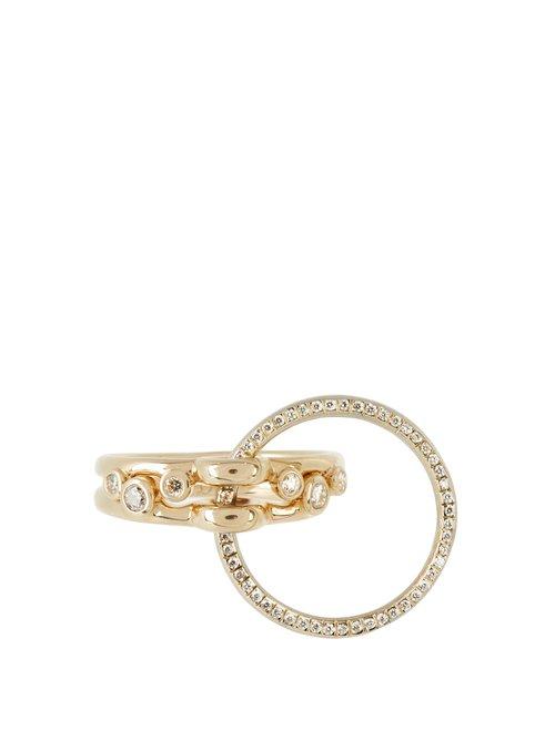 Matchesfashion.com Charlotte Chesnais Fine Jewellery - Three Lovers Diamonds & Yellow Gold Ring - Womens - Yellow Gold