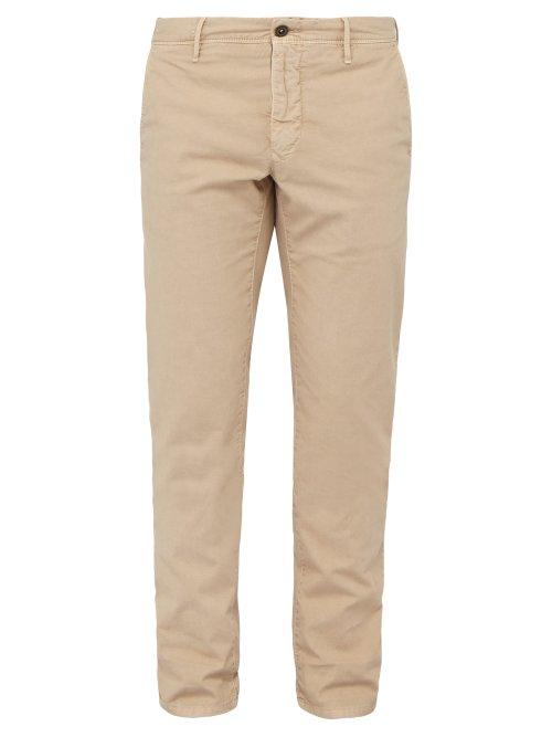 Matchesfashion.com Incotex - Slim Leg Cotton Blend Chino Trousers - Mens - Beige