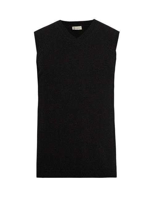 Matchesfashion.com Connolly - V Neck Sleeveless Cashmere Sweater - Mens - Black