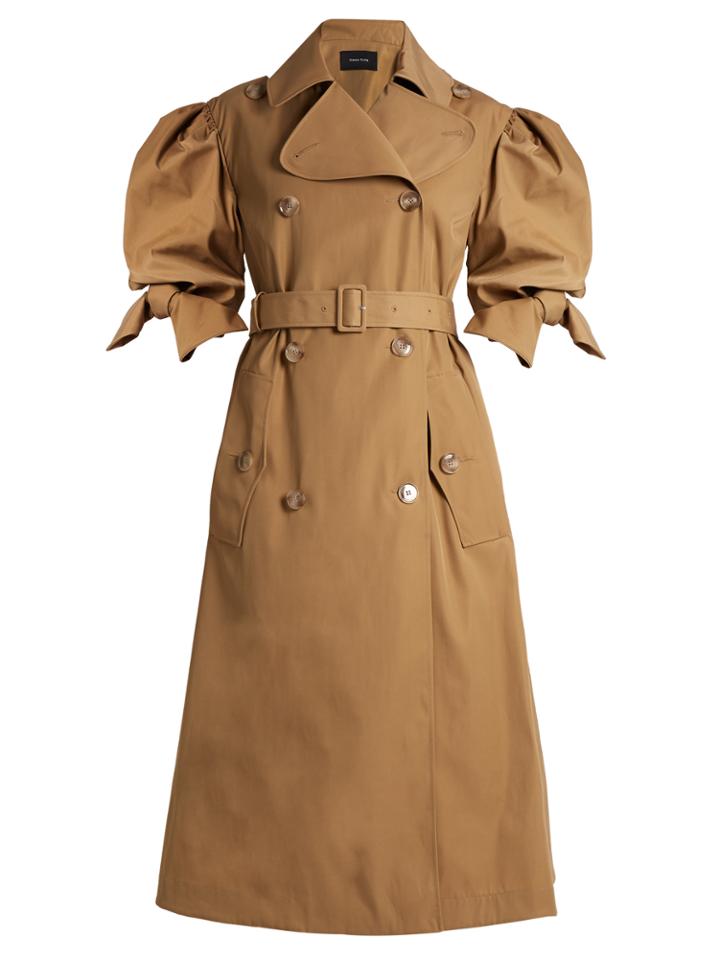 Simone Rocha Short-sleeved Gabardine Trench Coat