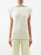 Victoria Beckham - Sleeveless Stretch-cashmere Roll-neck Top - Womens - Off White