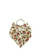 The Vampire's Wife Ruffle-trimmed Floral-print Sateen Clutch